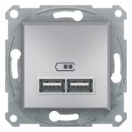 Kép illusztráció: Schneider EPH2700261 Asfora Dupla USB töltő, 2.1A, alumínium