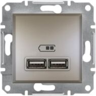 Kép illusztráció: Schneider EPH2700269 Asfora Dupla USB töltő, 2.1A, bronz