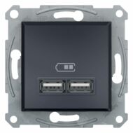 Kép illusztráció: Schneider EPH2700271 Asfora Dupla USB töltő, 2.1A, antracit