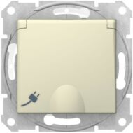 Kép illusztráció: Schneider SDN3100547 Sedna-single socket outlet, sideE-16A IP44 screwless shutter, lid, wo frame be
