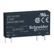 Kép illusztráció: Schneider SSL1A12BD SSL sorkapocs szilárdtestrelé, 1f, nullfeszültség-kapcsoló, 1NO, 24...280VAC, 2A, 24VDC