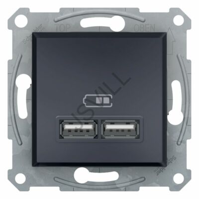 Kép illusztráció: Schneider EPH2700271 Asfora Dupla USB töltő, 2.1A, antracit