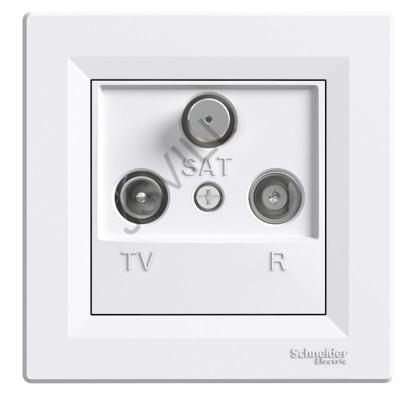 Kép illusztráció: Schneider EPH3500221 Asfora TV/R/SAT aljzat, átmenő, 4 dB, fehér