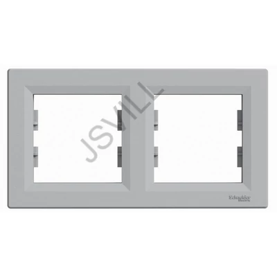 Kép illusztráció: Schneider EPH5800261 Asfora kettes (2-es) keret, vízszintes, alumínium