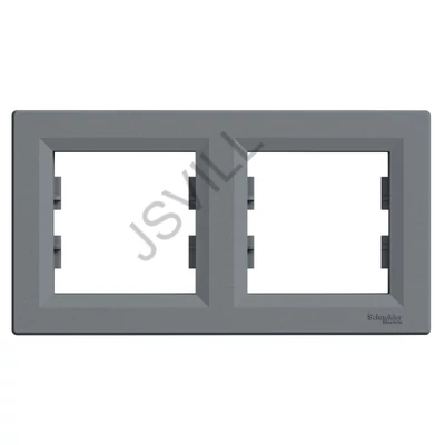 Kép illusztráció: Schneider EPH5800262 Asfora kettes (2-es) keret, vízszintes, acél