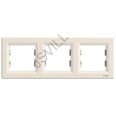 Kép illusztráció: Schneider EPH5800323 Asfora hármas (3-as) keret, vízszintes, bézs
