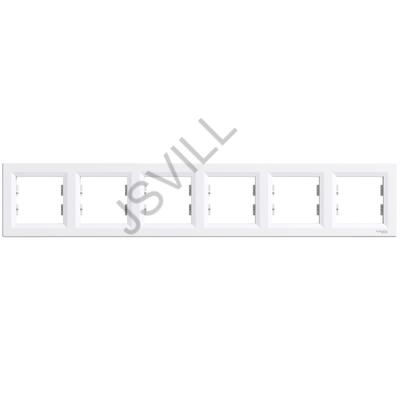 Kép illusztráció: Schneider EPH5800621 Asfora hatos (6-os) keret, vízszintes, fehér