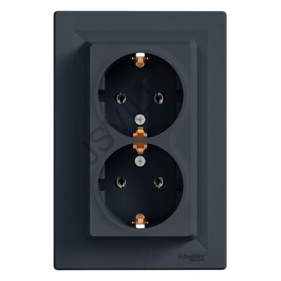 Kép illusztráció: Schneider EPH9900171 Asfora 2x2P+F csatlakozóaljzat, csavaros, antracit Dugalj