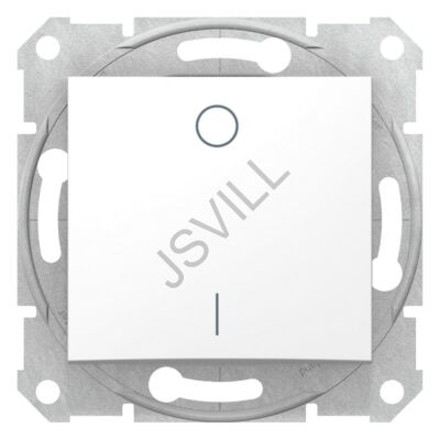 Kép illusztráció: Schneider SDN0200121 Sedna Kétpólusú kapcsoló, rugós bekötés, 10AX, fehér (102)