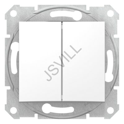 Kép illusztráció: Schneider SDN0600121 Sedna Kettős váltókapcsoló, rugós bekötés, 10AX, fehér (106+6) Kapcsoló