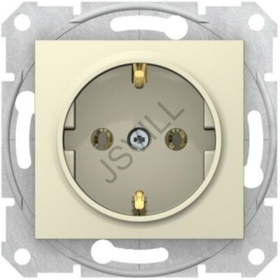 Kép illusztráció: Schneider SDN3001847 Sedna - single socket outlet, side earth - 16A, screwless, without frame beige